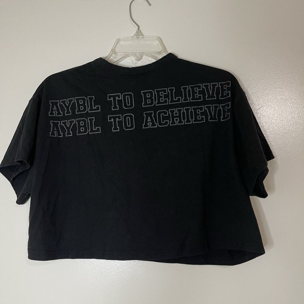 AYBL Cropped oversized crew neck black tshirt size Large - Picture 4 of 4